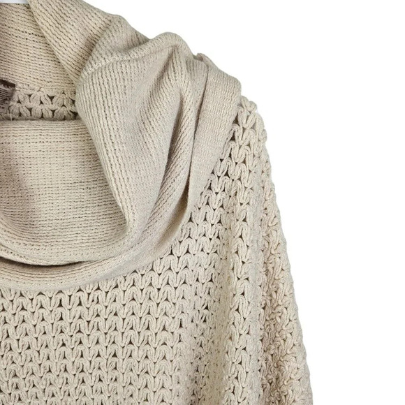 Francesca's Wrap‎ Poncho Shawl One Size Open Knit Beige Tan Ivory New with Tag - Picture 7 of 13